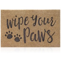 Aazzkang Dog Door Mats For Home Entrance Outdoor Indoor Wipe Your Paws Mat Large 36X24 Easy To Clean Front Door Mat With Non