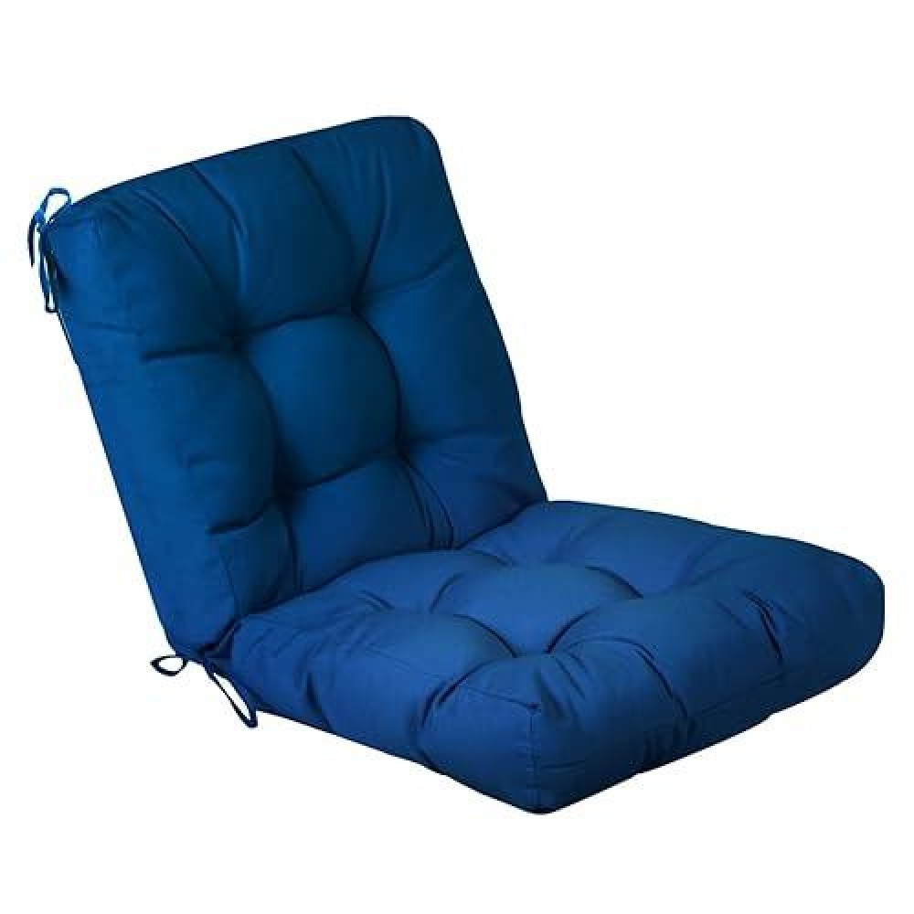 Qilloway Outdoor Seat/Back Chair Cushion Tufted Pillow  Spring/Summer Seasonal Replacement Cushions. (Royal Blue)