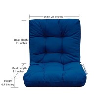 Qilloway Outdoor Seat/Back Chair Cushion Tufted Pillow  Spring/Summer Seasonal Replacement Cushions. (Royal Blue)