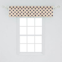 Ambesonne Star Window Valance Set Of 2  Patriotic Themed Pattern American Flag Inspired Grunge Nostalgic Illustration  Rod Pocket Curtain Valances For Kitchen Bedroom  54