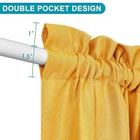 Hiasan French Door Curtains Privacy Rod Pocket Semi Sheer Front Curtain For Door Window 1 Panel Golden Orange W 24 Inch X L