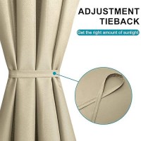 Hiasan French Door Curtains Privacy Rod Pocket Semi Sheer Front Curtain For Door Window 1 Panel Khaki W 24 Inch X L 72 Inch