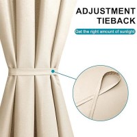 Hiasan French Door Curtains Privacy Rod Pocket Semi Sheer Front Curtain For Door Window 1 Panel Beige W 24 Inch X L 40 Inch