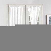 Hiasan French Door Curtains Rod Pocket Privacy Semi Sheer Patio Doorglass Door Window Curtain Panel 1 Piece White W 52 Inch