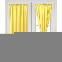 Hiasan French Door Curtains Privacy Rod Pocket Semi Sheer Front Curtain For Door Window 1 Panel Yellow W 52 Inch X L 72 Inch