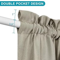 Hiasan French Door Curtains Privacy Rod Pocket Semi Sheer Front Curtain For Door Window 1 Panel Taupe W 24 Inch X L 72 Inch