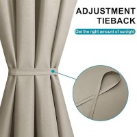 Hiasan French Door Curtains Privacy Rod Pocket Semi Sheer Front Curtain For Door Window 1 Panel Taupe W 24 Inch X L 72 Inch