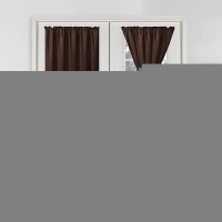 Hiasan French Door Curtains Privacy Rod Pocket Semi Sheer Front Curtain For Door Window 1 Panel Chocolate W 52 Inch X L 40 I