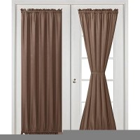 Hiasan French Door Curtains Privacy Rod Pocket Semi Sheer Front Curtain For Door Window 1 Panel Tan W 52 Inch X L 72 Inch