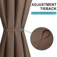 Hiasan French Door Curtains Privacy Rod Pocket Semi Sheer Front Curtain For Door Window 1 Panel Tan W 52 Inch X L 72 Inch