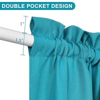 Hiasan French Door Curtains Privacy Rod Pocket Semi Sheer Front Curtain For Door Window 1 Panel Turquoise W 24 Inch X L 40 I