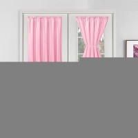 Hiasan French Door Curtains Privacy Rod Pocket Semi Sheer Front Curtain For Door Window 1 Panel Light Pink W 52 Inch X L 40