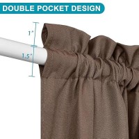 Hiasan French Door Curtains Privacy Rod Pocket Semi Sheer Front Curtain For Door Window 1 Panel Tan W 24 Inch X L 40 Inch