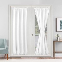 Hiasan Front Door Window Curtains Rod Pocket Privacy Semi Sheer French Door Curtain 1 Panel White W 24 Inch X L 72 Inch