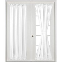 Hiasan Front Door Window Curtains Rod Pocket Privacy Semi Sheer French Door Curtain 1 Panel White W 24 Inch X L 72 Inch