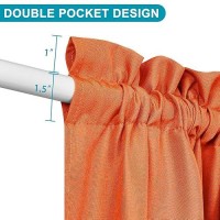 Hiasan French Door Curtains Privacy Rod Pocket Semi Sheer Front Curtain For Door Window 1 Panel Pumpkin Orange W 52 Inch X L