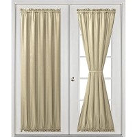 Hiasan French Door Curtains Privacy Rod Pocket Semi Sheer Front Curtain For Door Window 1 Panel Khaki W 52 Inch X L 72 Inch