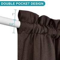 Hiasan French Door Curtains Privacy Rod Pocket Semi Sheer Front Curtain For Door Window 1 Panel Chocolate W 52 Inch X L 72 I