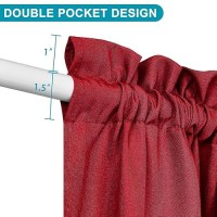 Hiasan French Door Curtains Semi Sheer Rod Pocket Privacy Decorative Front Door Curtain 1 Panel Red W 52 Inch X L 40 Inch