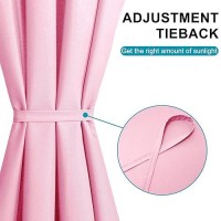 Hiasan French Door Curtains Privacy Rod Pocket Semi Sheer Front Curtain For Door Window 1 Panel Light Pink W 52 Inch X L 72