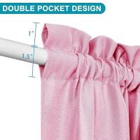 Hiasan French Door Curtains Privacy Rod Pocket Semi Sheer Front Curtain For Door Window 1 Panel Light Pink W 24 Inch X L 40