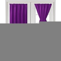 Hiasan French Door Curtains Privacy Rod Pocket Semi Sheer Front Curtain For Door Window 1 Panel Royal Purple W 52 Inch X L 4