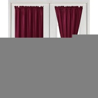 Hiasan French Door Curtains Privacy Rod Pocket Semi Sheer Front Curtain For Door Window 1 Panel Burgundy W 52 Inch X L 72 In