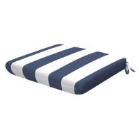 Honeycomb Indoor/Outdoor Cabana Stripe Blue & White Universal Seat Cushion: Recycled Fiberfill, Weather Resistant, Comfortable And Stylish Pack Of 2 Patio Cushions: 18