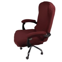Womaco Office Chair Covers, Stretch Computer Chair Cover With Armrest Covers, Universal Boss Chair Covers Modern Simplism Style High Back Chair Slipcover (Dark Red, Large)