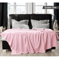 Utopia Bedding 100% Cotton Blanket (Queen Size - 90X90 Inches) 350Gsm Lightweight Thermal Blanket  Soft Breathable Blanket For All Seasons (Dusky Pink)