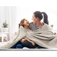 Utopia Bedding 100% Cotton Blanket (Twin Size - 90X72 Inches) 350Gsm Lightweight Thermal Blanket  Soft Breathable Blanket For All Seasons (Khaki)