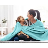 Utopia Bedding 100% Cotton Blanket (Queen Size - 90X90 Inches) 350Gsm Lightweight Thermal Blanket  Soft Breathable Blanket For All Seasons (Mint)