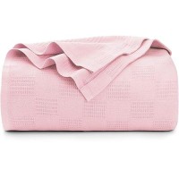 Utopia Bedding 100% Cotton Blanket (King Size - 90X108 Inches) 350Gsm Lightweight Thermal Blanket  Soft Breathable Blanket For All Seasons (Dusky Pink)