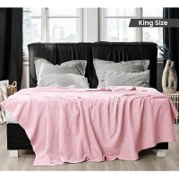 Utopia Bedding 100% Cotton Blanket (King Size - 90X108 Inches) 350Gsm Lightweight Thermal Blanket  Soft Breathable Blanket For All Seasons (Dusky Pink)