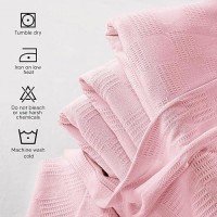 Utopia Bedding 100% Cotton Blanket (King Size - 90X108 Inches) 350Gsm Lightweight Thermal Blanket  Soft Breathable Blanket For All Seasons (Dusky Pink)