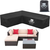 Outdoor L-Shaped Sectional Couch Covers Waterproof,Patio Corner Sofa Cover,All Weather Anti-Uv Windproof Patio Furniture Set Cover,Heavy Duty Tear-Proof Polyester,59
