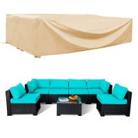 Patio Furniture Sectional Set Covers Large Water Resistant Outdoor Furniture Set Covers Loveseat Covers Beige 112