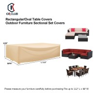 Patio Furniture Sectional Set Covers Large Water Resistant Outdoor Furniture Set Covers Loveseat Covers Beige 112