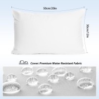 Fixwal 12X20 Inches Outdoor Pillow Inserts Set Of 2, Waterproof Decorative Throw Pillows Insert, Square Pillow Form For Patio, Furniture, Bed, Living Room, Garden ( White )