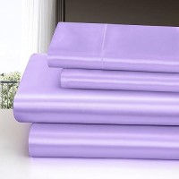 Homiest 4Pcs Satin Sheets Set Luxury Silky Satin Bedding Set With Deep Pocket 1 Fitted Sheet 1 Flat Sheet 2 Pillowcases Ki