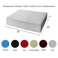 Cinnamonee Patio Cushion Cover Outdoor Seat Chair Covers Water Repellent Slipcovers Indoor Square Slip Covers With Zipper For Sofa Couch (Grey, 18X16X4), 2 Count (Pack Of 1)