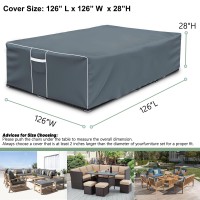 Outdoor Furniture Cover Waterproof, Extra Large Outdoor Sectional Cover 126