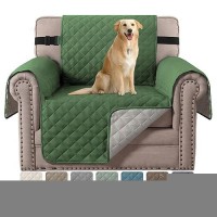 Hversailtex Water Resistant Dog Chair Cover Reversible Chair Couch Slipcover Quilted Furniture Protector With Elastic Strap Was