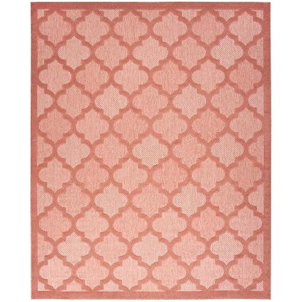 Nourison Easy Care Moroccan Coralorange 9 X 12 Area Rug Trellis Easy Cleaning Non Shedding Bed Room Living Room Dining