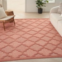 Nourison Easy Care Moroccan Coralorange 9 X 12 Area Rug Trellis Easy Cleaning Non Shedding Bed Room Living Room Dining