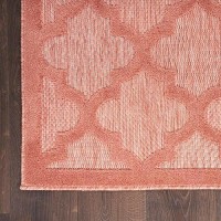 Nourison Easy Care Moroccan Coralorange 9 X 12 Area Rug Trellis Easy Cleaning Non Shedding Bed Room Living Room Dining