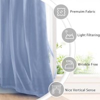 Hiasan Sheer Curtains For Bedroom With Tiebacks Light Filtering Breathable Voile Drape Lightweight Grommet Window Curtains For