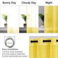 Hiasan Sheer Curtains 90 Inches Long With Tiebacks Light Filtering Airy Voile Textured Drapes Lightweight Window Curtains For B