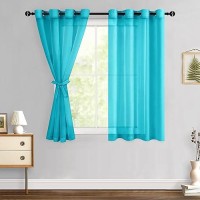 Hiasan Sheer Curtains For Bedroom With Tiebacks Lightweight Breathable Voile Drapes Light Filtering Grommet Window Curtains For