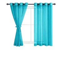 Hiasan Sheer Curtains For Bedroom With Tiebacks Lightweight Breathable Voile Drapes Light Filtering Grommet Window Curtains For